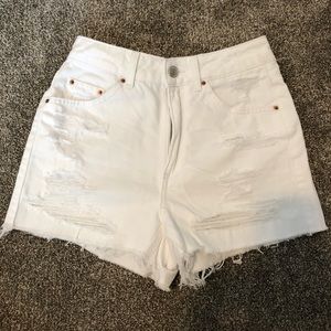 white denim shorts